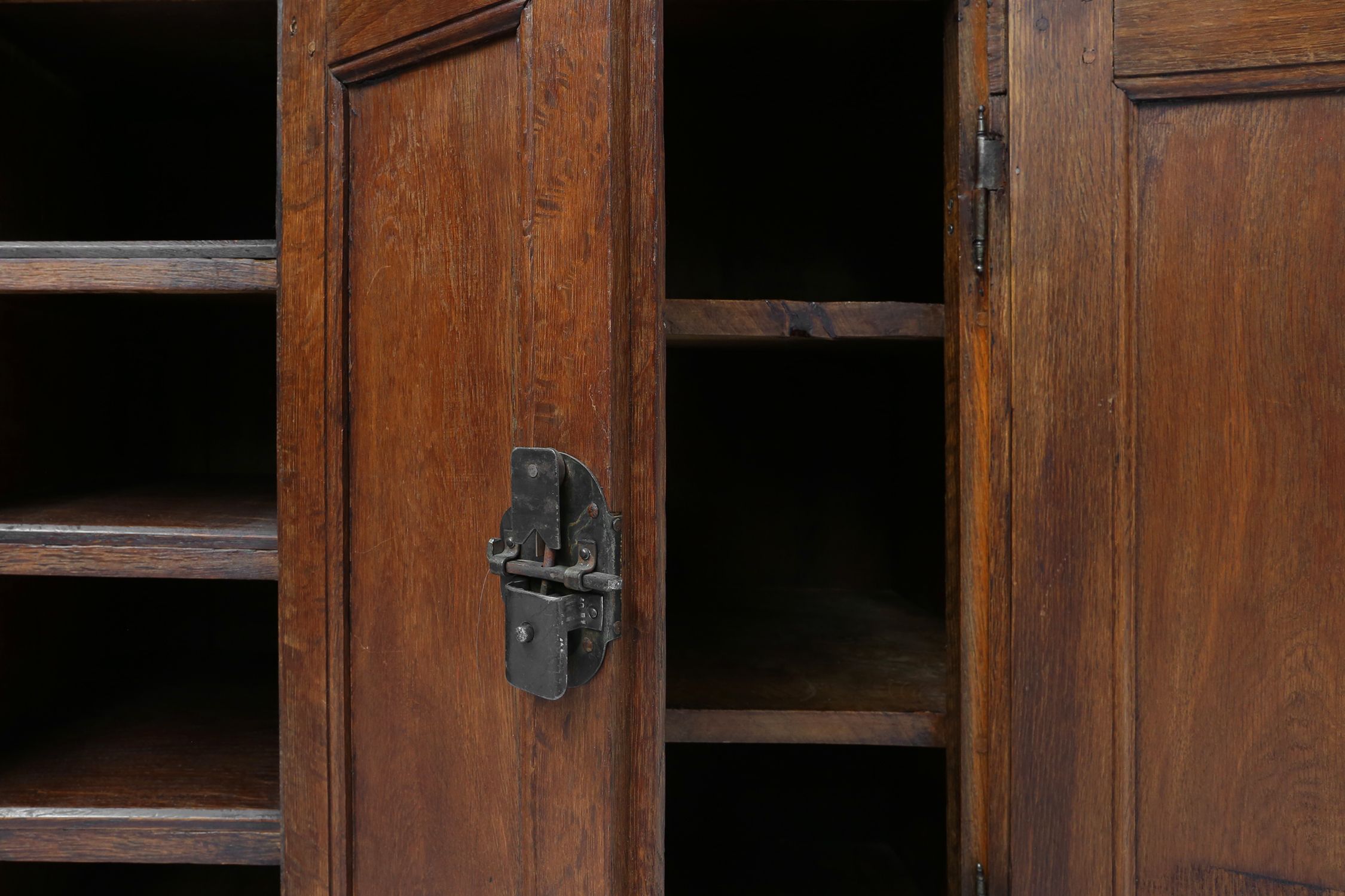 Early 18th Century Vitrine Cabinet in oak with original glass windows, Germanythumbnail